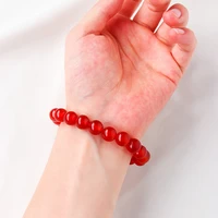 natural red agates stone beads round carnelian onyx for jewelry diy bracelet female birth year beads gem couple crystal bracelet