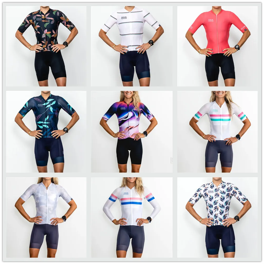 

Tres Pinas 2022 Women Cycling Summer Bike Ciclismo Maillot Suit Short Sleeve Top 9D Gel Bib Shorts Clothing Jersey Set Shorts