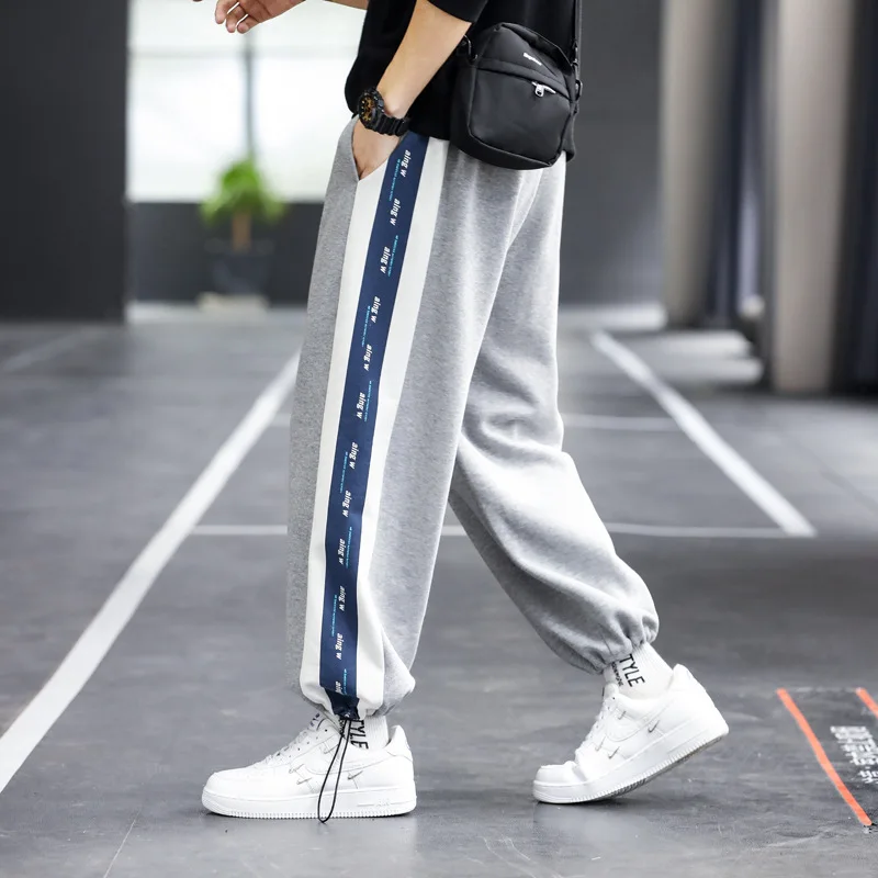 Штаны спортивные мужские до щиколотки популярные джоггеры свободного покроя в