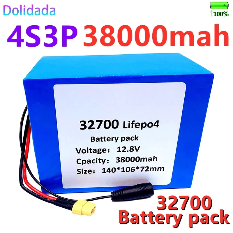 

Перезаряжаемая батарея 32700 Lifepo4 4S3P 12.8V38Ah 4S 40A 100A сбалансированный BMS для электролодки и бесперебойного питания 12 В