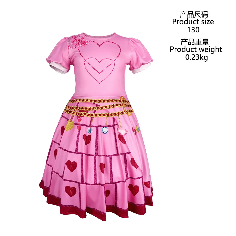 Детский красный костюм для девочек розовое платье вечеринки в честь Хэллоуина и