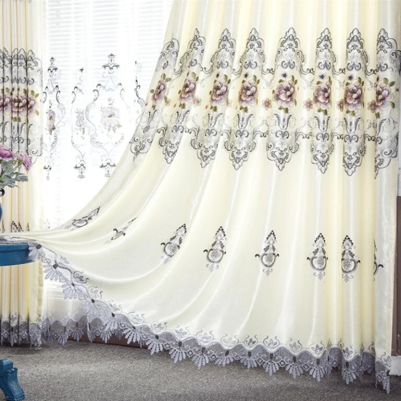 

Водорастворимая Вышивка для гостиной, занавеска на окна для спальни, с вышивкой, в современном минималистическом Европейском стиле, для балкона