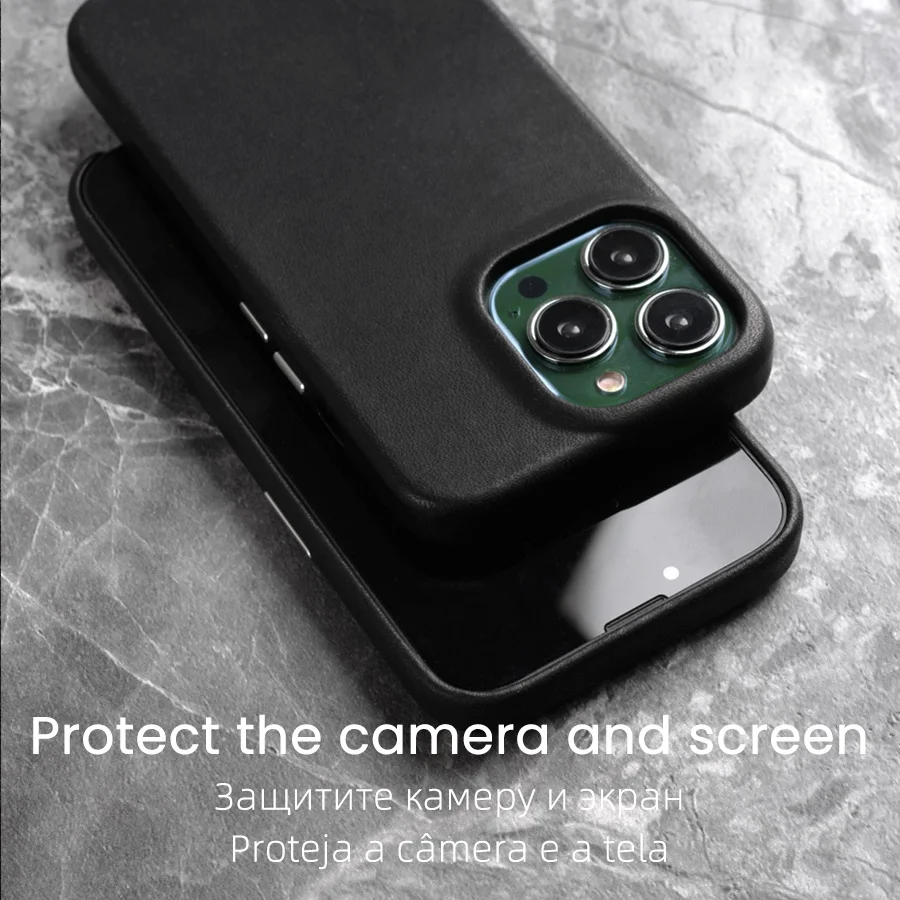 Najtaniej YMW Horween Ręcznie Robione Etui Z Prawdziwej Skóry Dla IPhone 14 Pro Max 13 Mini Luksusowe Biznes Warzyw Opalona Skóra Bydlęca Okładka Telefonu