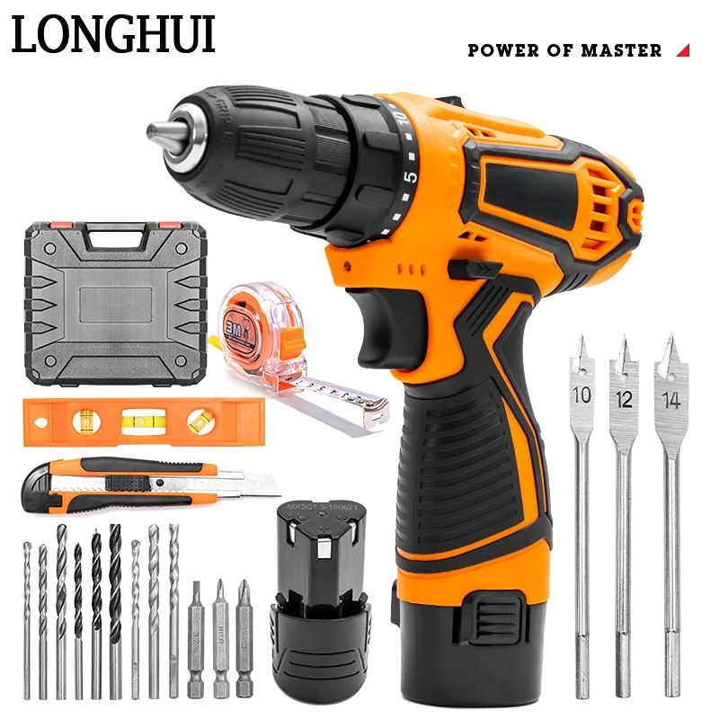12V 16.8V 21V Cordless Electric Drill Impact Drill Electric Screwdriver Wireless Power Driver DC Lithium-Ion Battery Power Tools