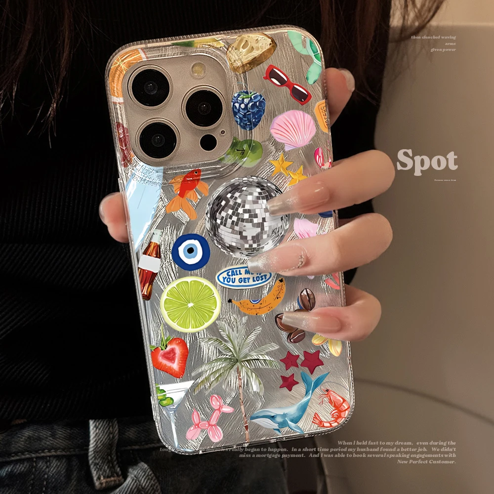 Матовый чехол Holiday Disco Hard PC с текстурой перьев для iPhone 17 Pro Max 16 15 14 13 12 11 Pro Max 7 8 Plus X XR 16 17E (art.: 3920dbe563fab) - 3920dbe563fab