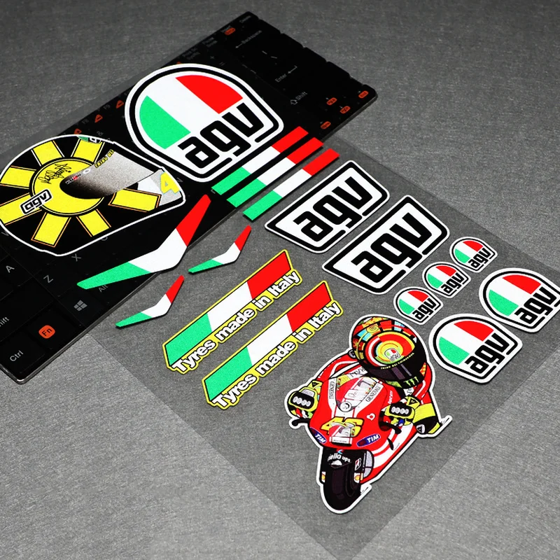 S358 MOTO GP гоночные виниловые наклейки для мотоциклетного шлема светоотражающие
