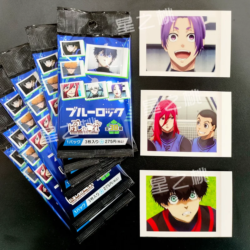 

3pcs/set Blue Lock Football Sports Anime Cards Bag Isagi Yoichi Collectible Kids Toys Gift New ACG Cartoon Random Figures Game