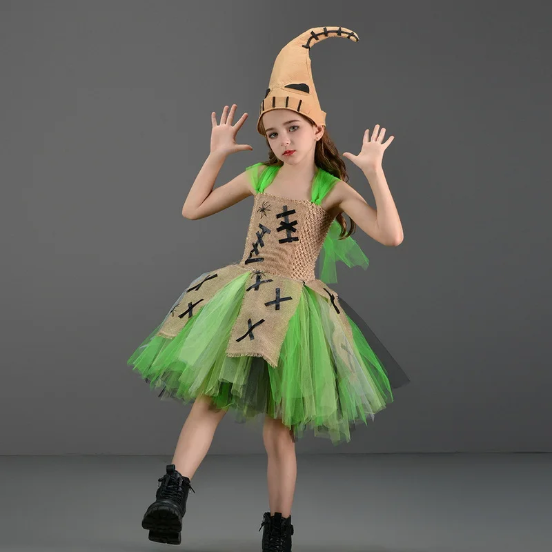Костюм для косплея монстра на Хэллоуин девочек платье-пачка из нейлоновой сетки
