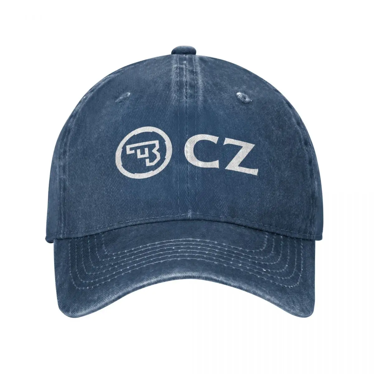 

White CZ Guns Logo Men Women Baseball Cap Distressed Washed Hats Cap Vintage Outdoor All Seasons Travel Unstructured Headwear