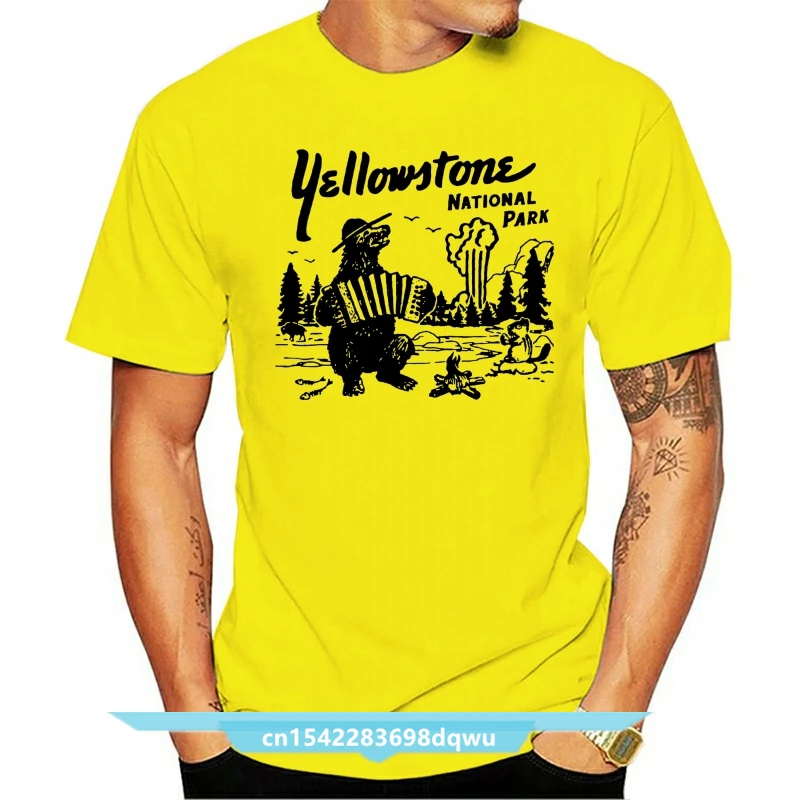 

Yellowstone National Park Tops Tee T Shirt Wyoming Camp Grand Tetons Old Faithful T-Shirt Popular Tagless