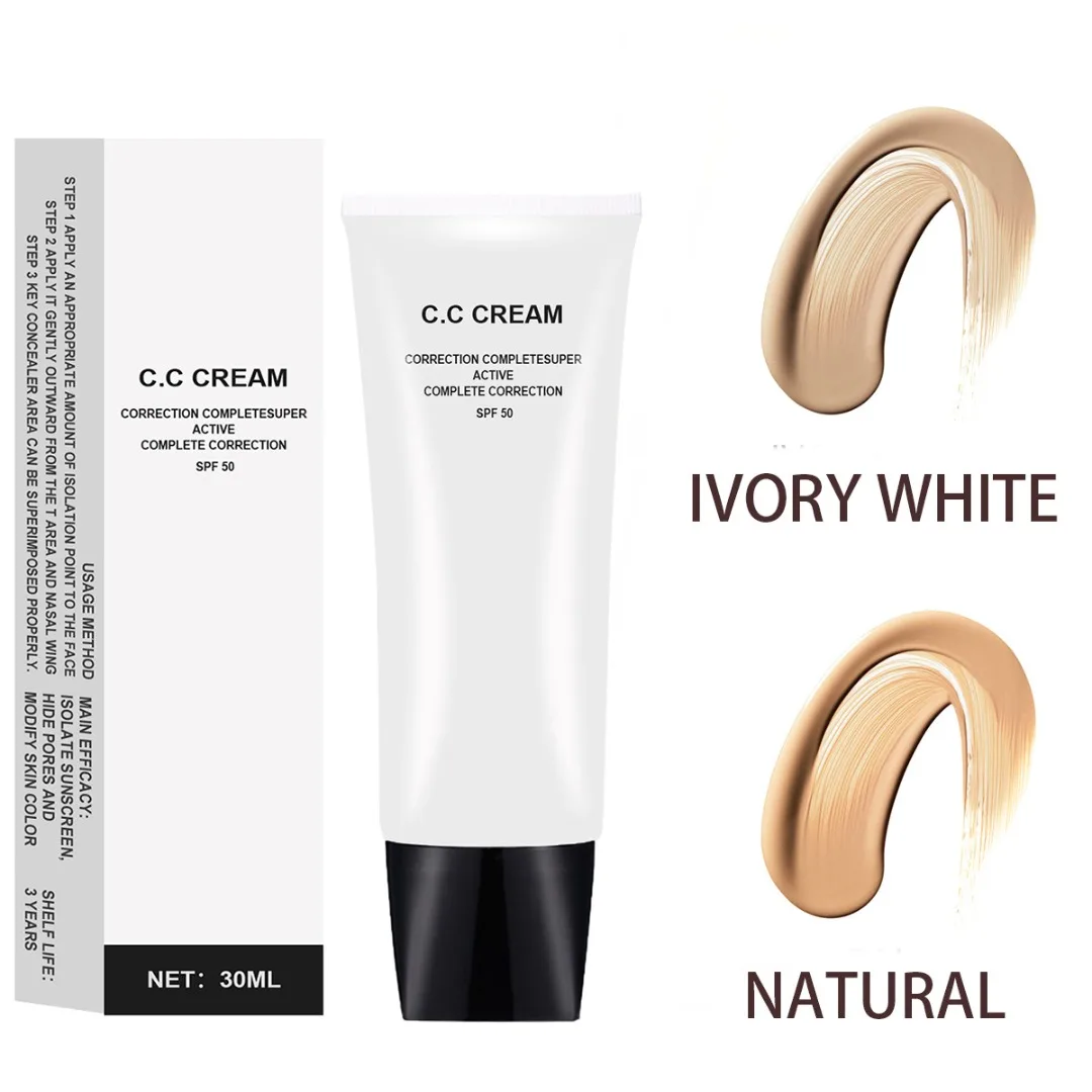 

1 Pc Complete Correction CC Cream Moisturizing Base Foundation Full Coverage Cream SPF 50 Isolation Concealer Beauty Make Up