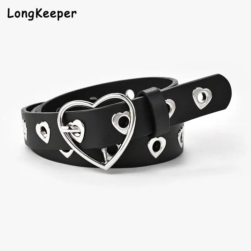 

Женский ремень из ПУ кожи, с пряжкой в форме сердца