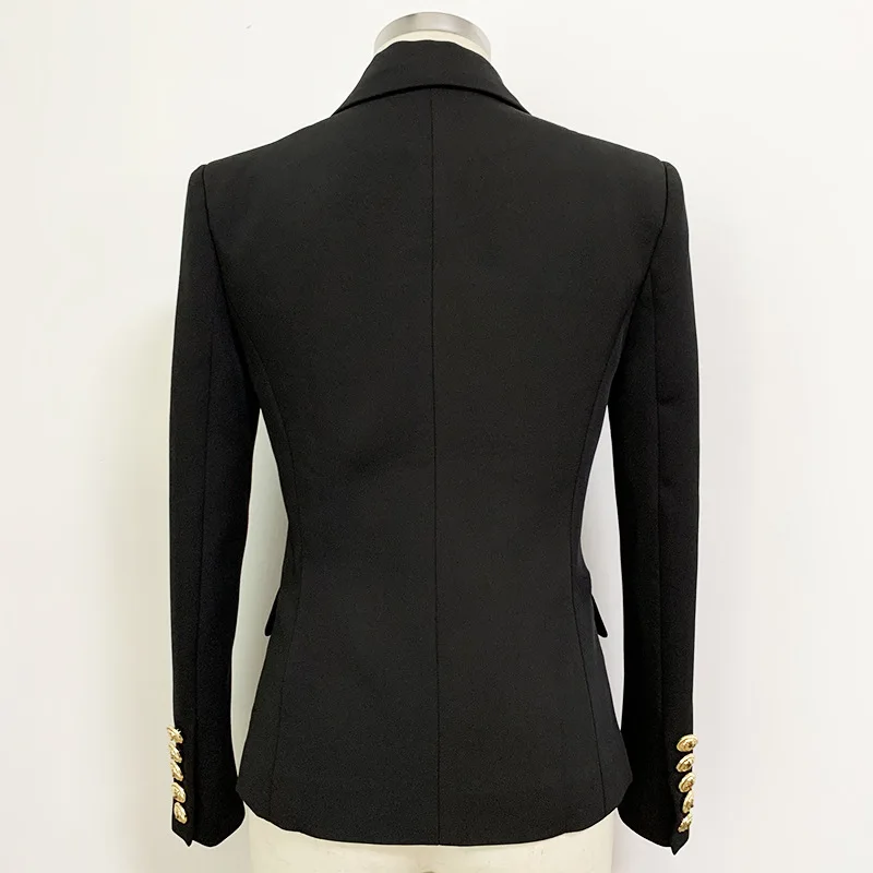 Women's Commuter Fashion Metal Lion's Head Button Double Breasted Blazer