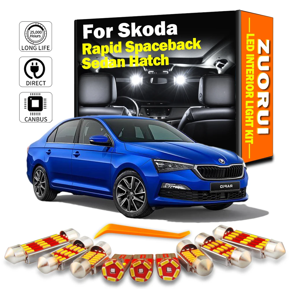 Автомобильные светодиодные лампы ZUORUI яркий комплект для Skoda Rapid Spaceback Sedan люк 2013-2015
