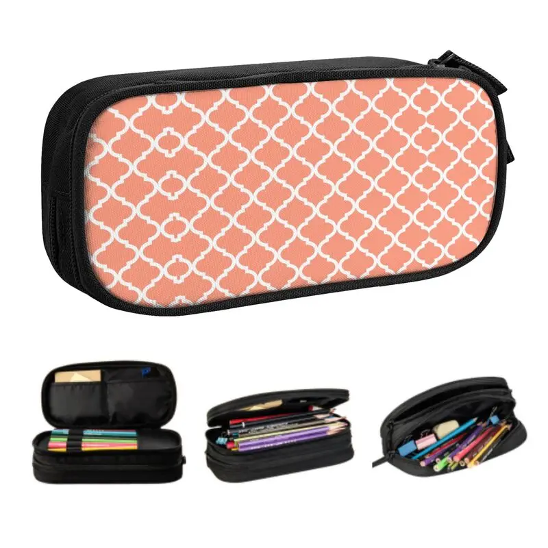 Case Girl Boy Big Capacity Geometric Abstract Pencil Pouch Students Stationery