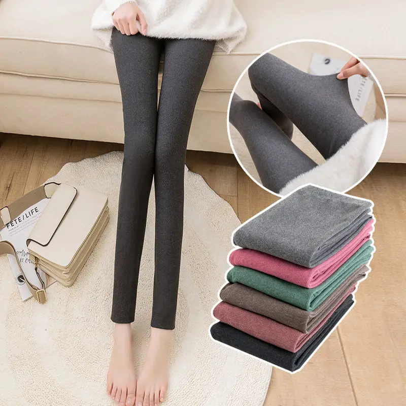 

Женские зимние леггинсы, облегающие бархатные теплые штаны, плотные серые леггинсы, обтягивающие плотные теплые леггинсы для женщин с флис...