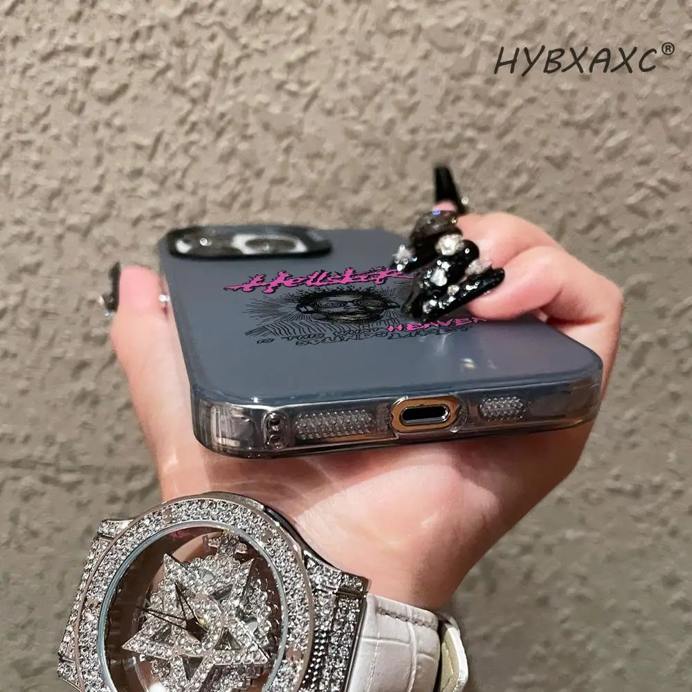 Фото Чехол для телефона H-HellstarS Fashion Logo для iPhone 17 16 15 14 13 12 11 Max, черный, фиолетовый, матовый, лазерный, металлический, с эффектом Авроры, Funda HYBXAXC №3