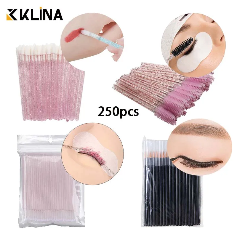 

200/250pcs Disposable Makeup Brushes Set Eyelash Lip Eyeliner Tool Microbrush Mascara Wands Applicator Eyelash Extension Make Up