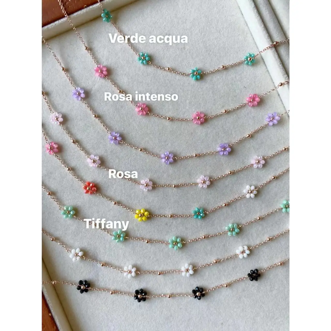 Colorful Natural Stone Copper Beads Daisy Chain Necklace for Women Vintage Flower Gold Plating Fashion Choker Necklaces Jewelry