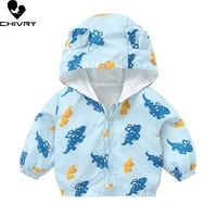 new autumn baby hooded coat kids jacket girls outerwear infant boys cute cartoon dinosaur zipper windbreaker children clothing
