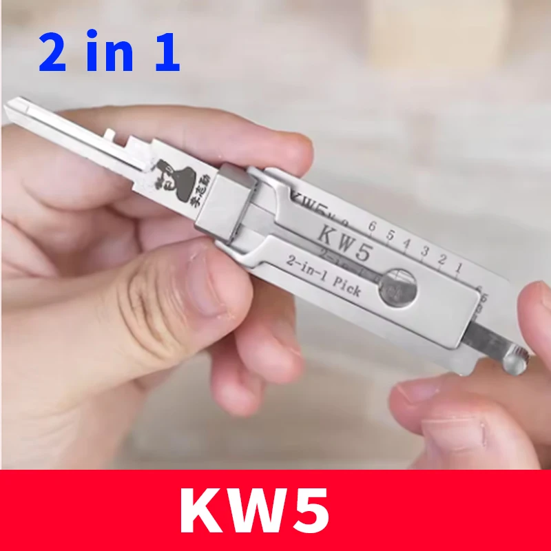 Фото Декодер 2 в 1, набор прецизионных уплотнительных колец KW5 для ремонта замков, декодирования, 6-контактный шпоночный паз, дверной набор ручных инструментов из нержавеющей стали №4