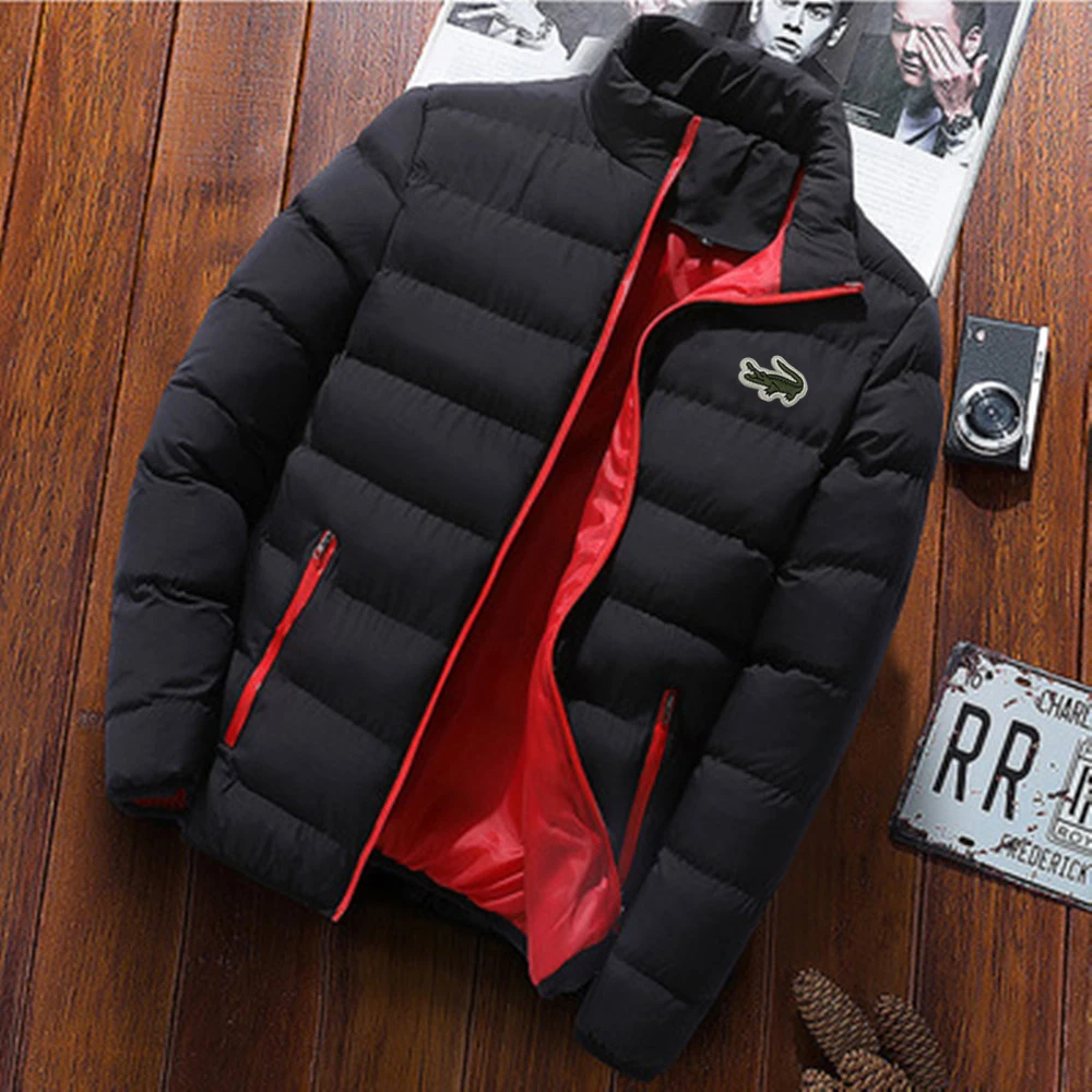 Homens jacke blusão algodão acolchoado jaqueta casual esportes outono inverno masculino gola quente grosso parkas jaqueta juvent