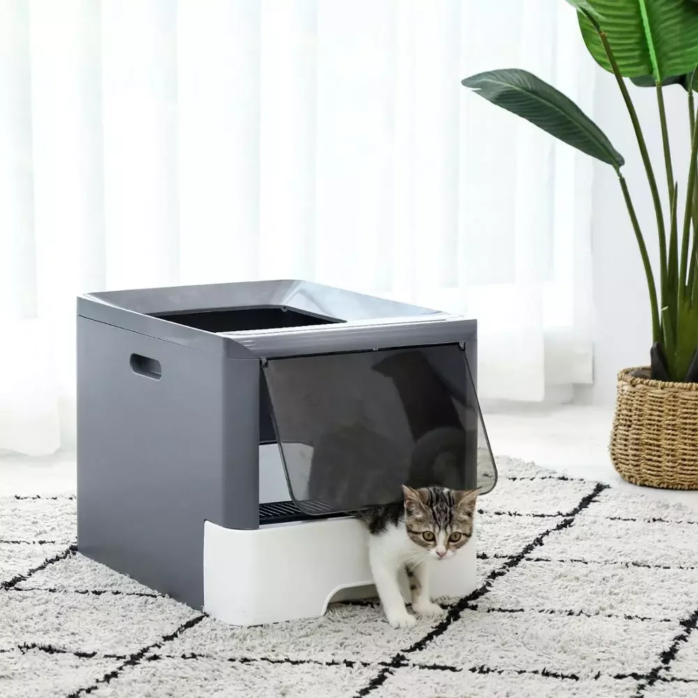 

Ящики для наполнителя для больших кошек, складной ящик для наполнителя, поставляется с лопаточным лотком, удобный туалет для котят