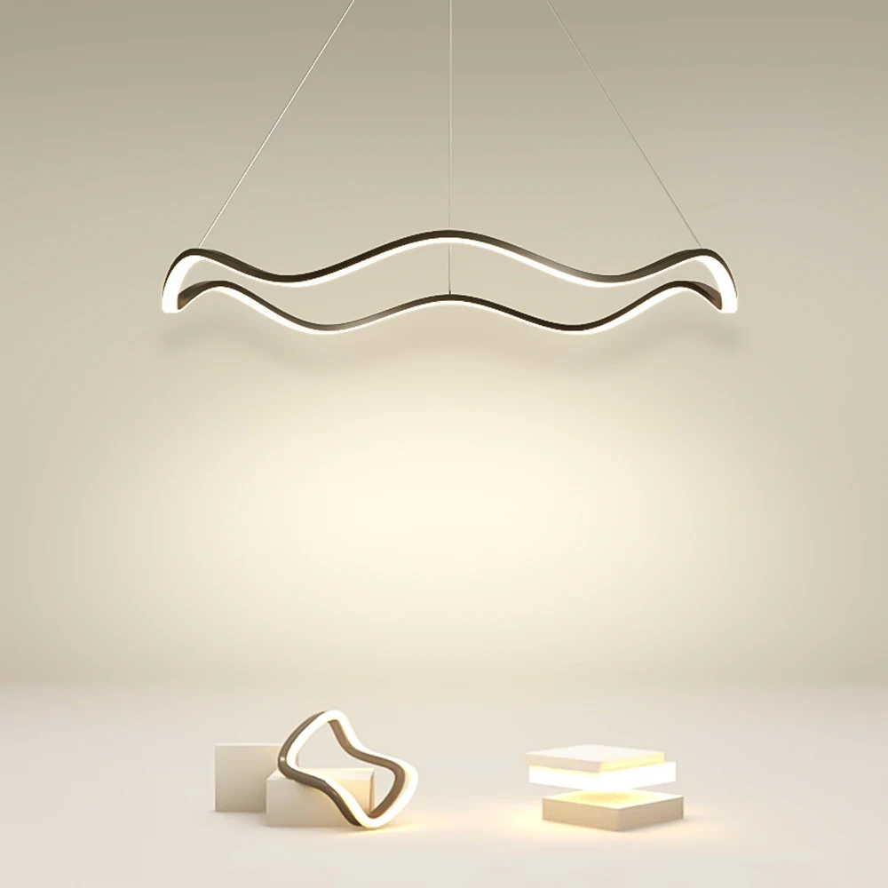 

Minimalist Modern Led Chandelier Home Lighting Brushed Rings Ceiling Mounted Chandelier Lighting Hanging Lamps White&Black color