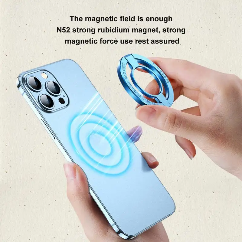 Ultra-thin Magnetic Suction Stand: Portable Desktop Phone Holder & Ring Holder