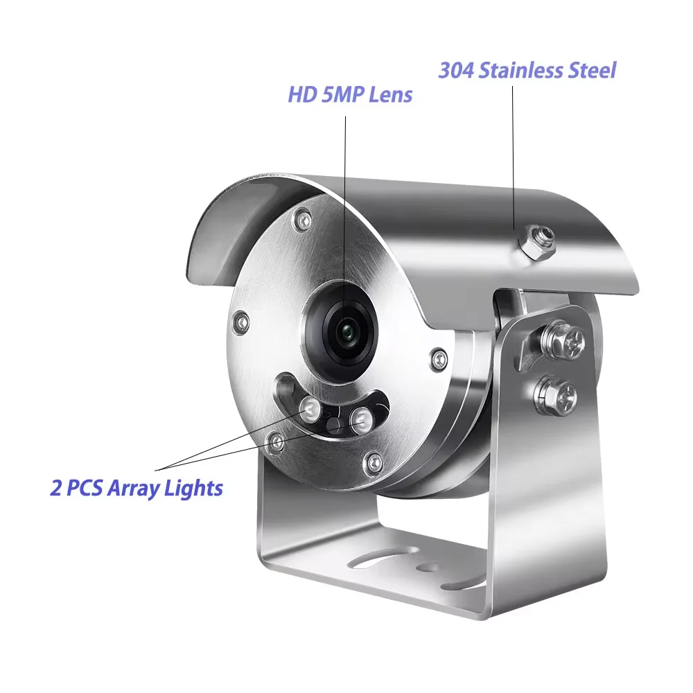 Фото HJT POE 4K взрывозащищенная 5MP/8MP камера 3,6 мм широкий угол 304 нержавеющая сталь видеонаблюдение защита безопасности наружная камера №4