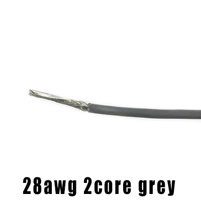 

Экранированный провод, 28awg, 2-жильный многожильный кабель, многожильный луженый медный сигнальный провод, черный, серый, 1 м, провод из ПВХ