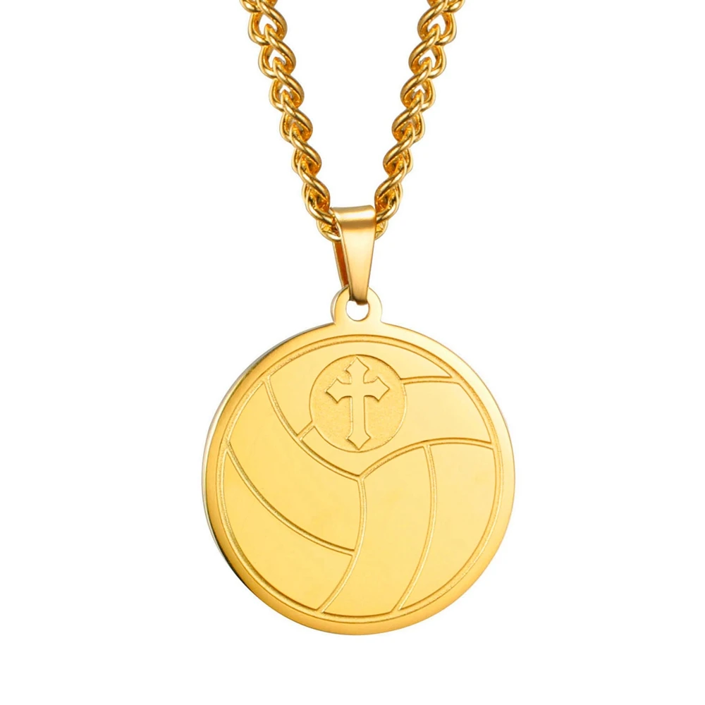 

Ожерелье с круглым кулоном в виде волейбола и Креста, 2 цвета