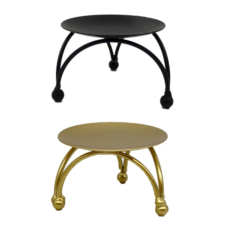 Geometric Round Metal Iron Candlestick Desktop Decor Candle Holder for Home Festival Party Wedding Table Decoration