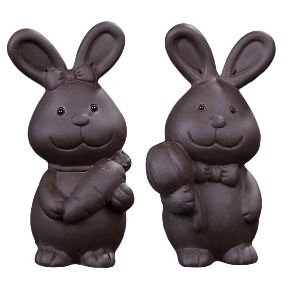 

Кролик чай кролик животное миниатюрная Статуэтка искусственная китайская фотография животное автомобиль сказочные фигурки