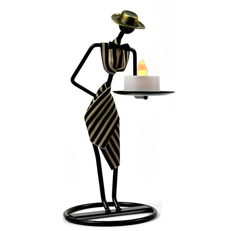 

Abstract Waiter Candlestick Home Decoration Crafts Handmade Iron Candle Holder Party Dinner Display Props Gifts