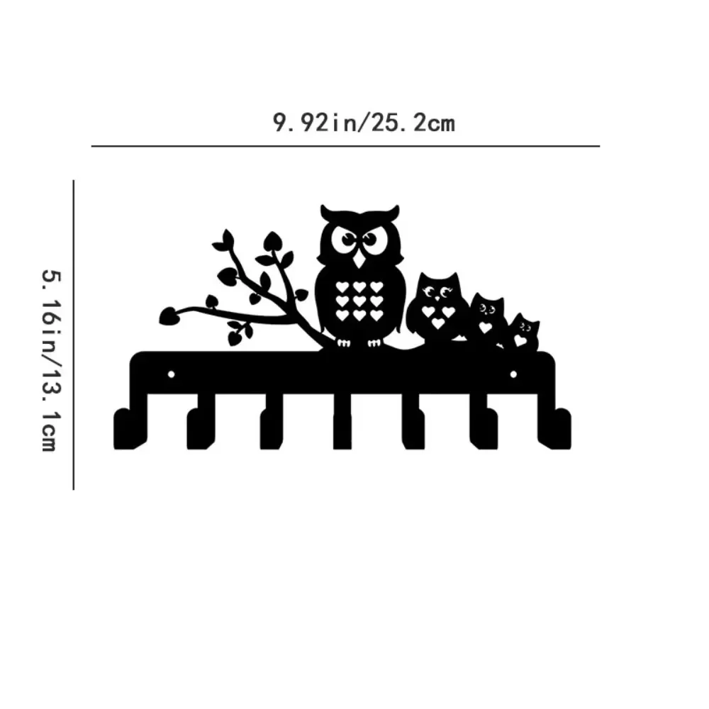 Iron Crafts Multifunktionaler Metall Eulen Schlüsselhalter Wandmontage mit Haken ljub практиischen Aufbewahrung von Schlüsseln