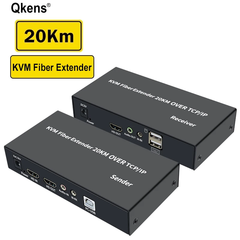 20 км HDMI USB KVM волоконно-оптический удлинитель через SC волоконный кабель TCP/IP видео передатчик и приемник для PS4/5 DVD ПК к ТВ монитору