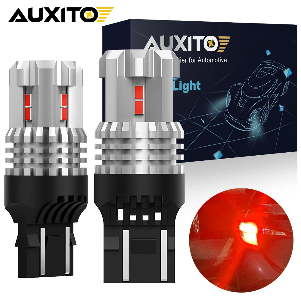 AUXITO T20 7443 светодиодный 12V Красный Стоп светильник 21/5W W21W BAY15D 1157 3157 Светодиодная лампа стоп-сигнал для Toyota Corolla 150 e150 Camry Auris