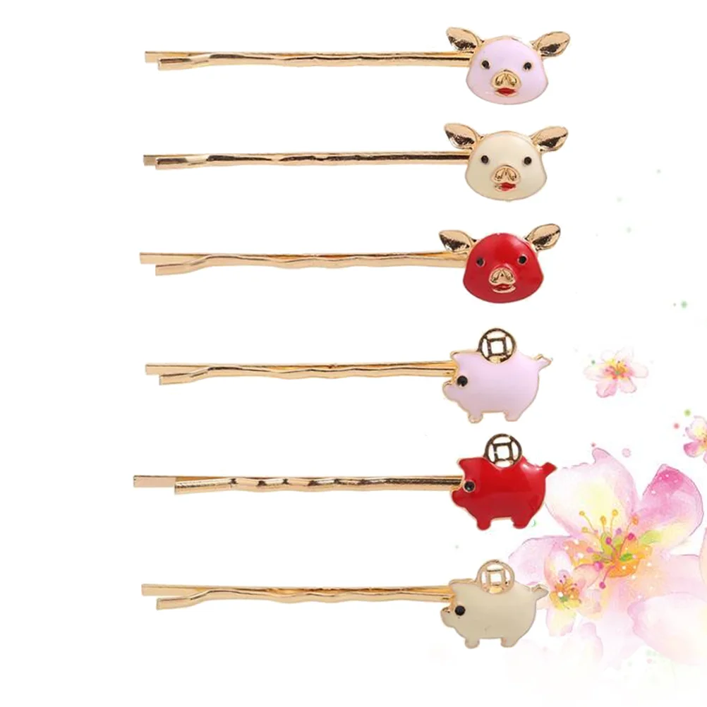 

Hairhairpins Bobby Clips Barrettes Animal Birthday Accessories Metal Decorativepiggy Snap Rhinestone Alligator Golden Wedding