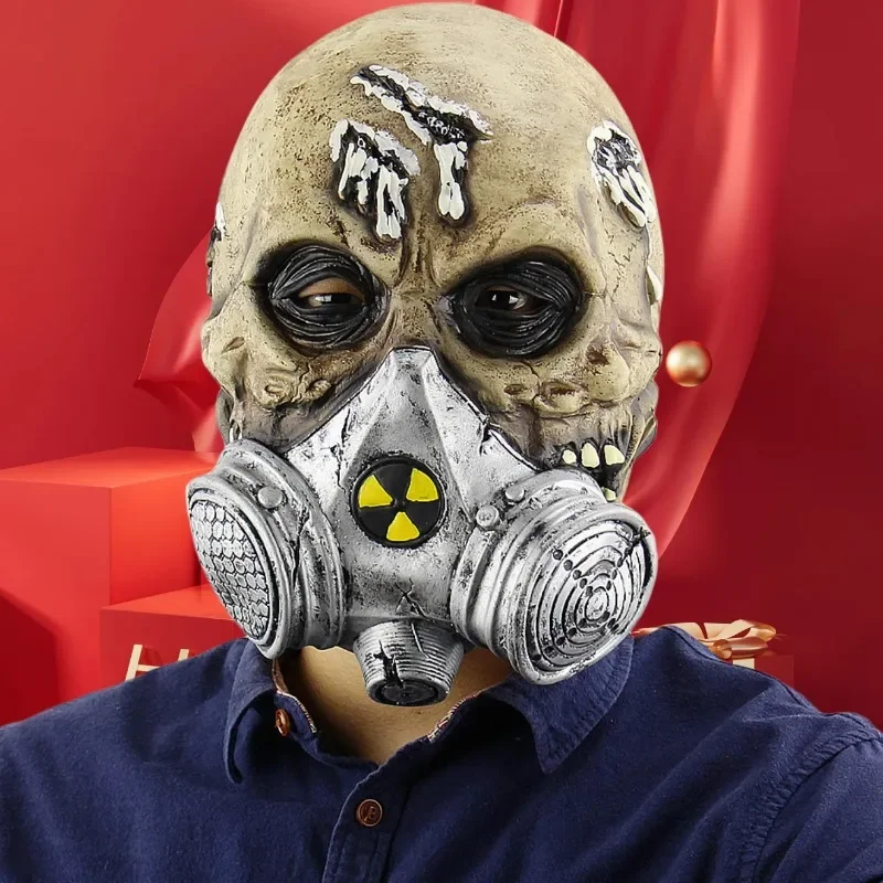 Биохимический противогаз с черепом Хэллоуин зомби косплей жуткие латексные