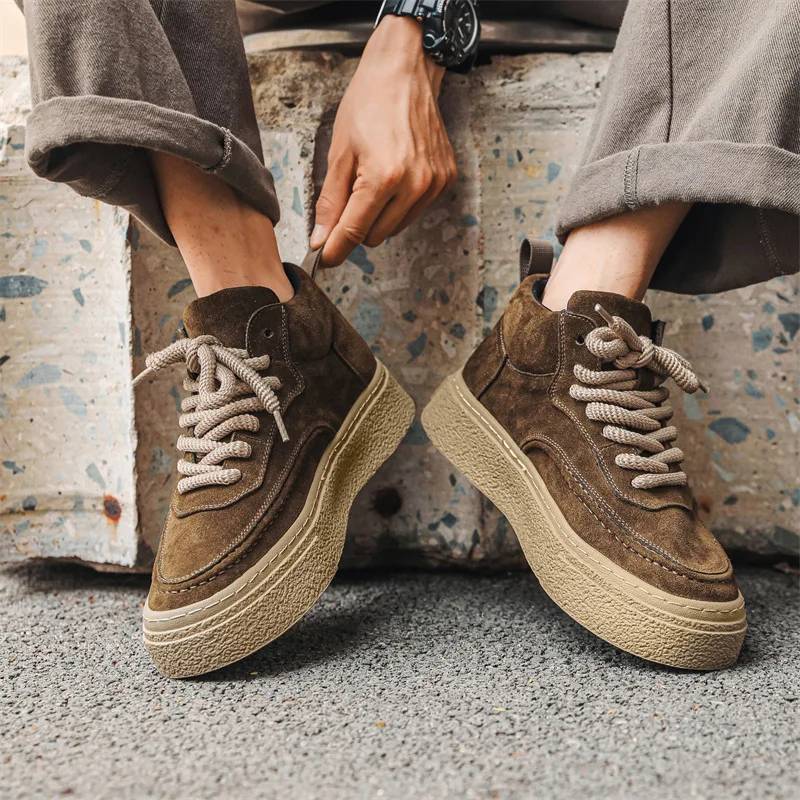 Мужские повседневные замшевые ботинки в британском стиле уличные ковбойские