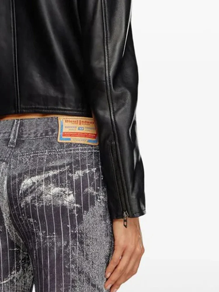 Женская Черная винтажная матовая куртка из искусственной кожи пальто женское