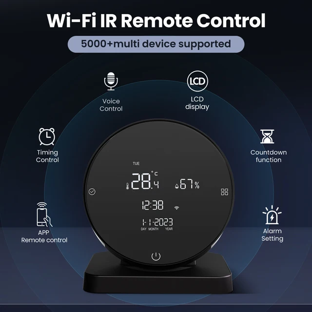 AVATTO Tuya WiFi IR Remote Control with Temperature and Humidity Sensor,3 in1 Smart Home Infrared Controller for Alexa Google 2