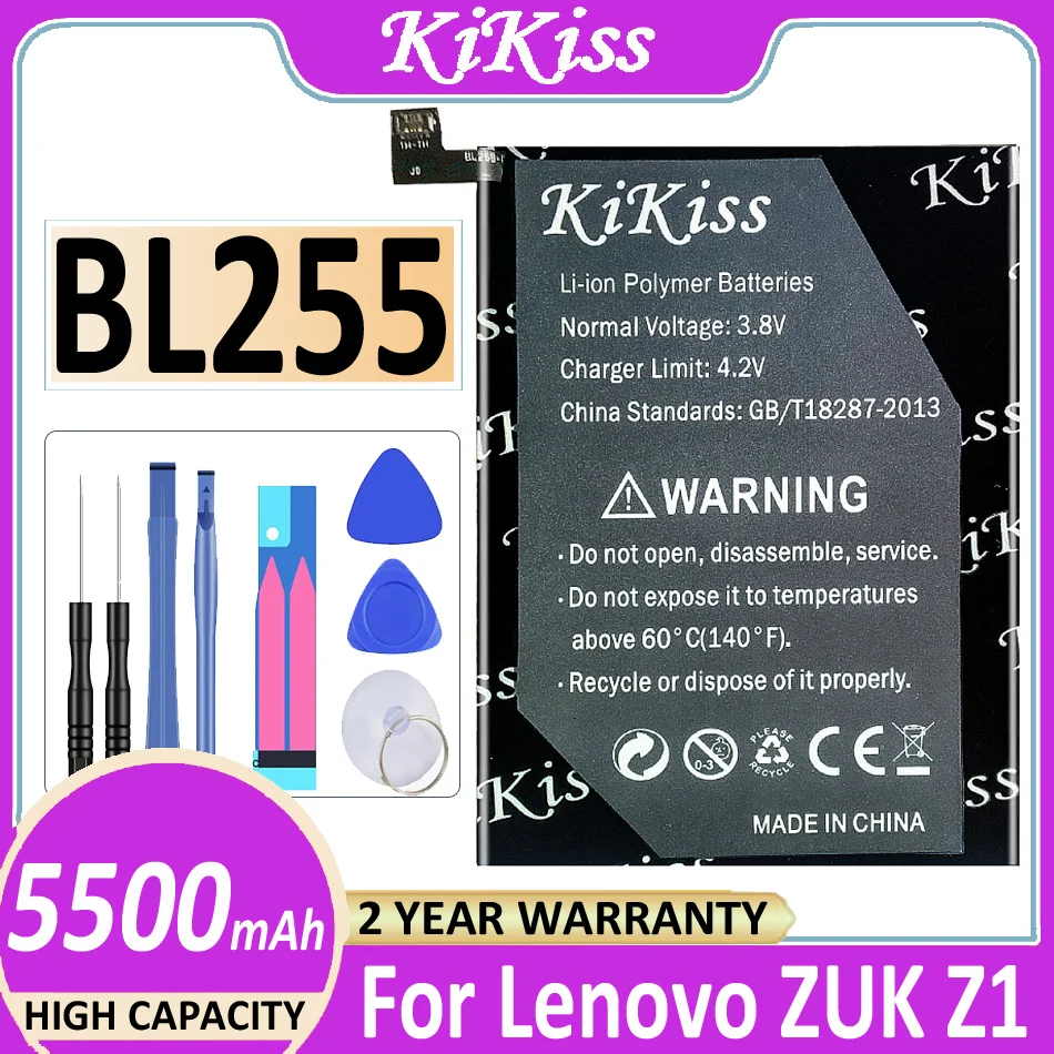 

Original KiKiss Battery BL 255 BL255 5500mAh for Lenovo ZUK Z1 Bateria + Track NO.