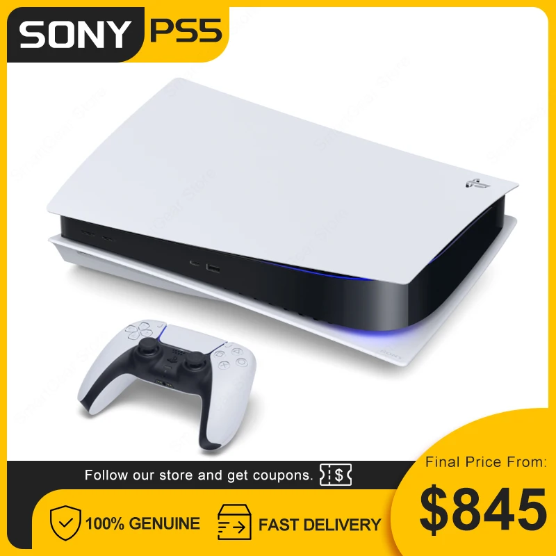 

SONY PlayStation 5 PS5 Digital Edition PS5 Console Storage 825GB gaming ultra high speed SSD 3D Audio adaptive triggers