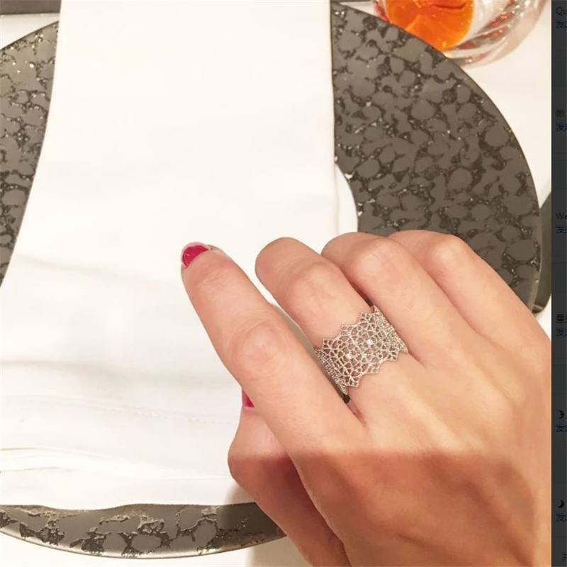 Новинка из Южной Кореи кольцо с ажурным кружевом Dongdaemun элегантное