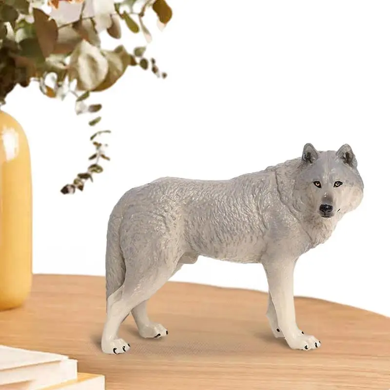 

Wolf Figurines Simulated Realistic Wild Wolf Model Animal Action Figure For Animal Collection Wolf Cake Toy Gift For Age 3-5