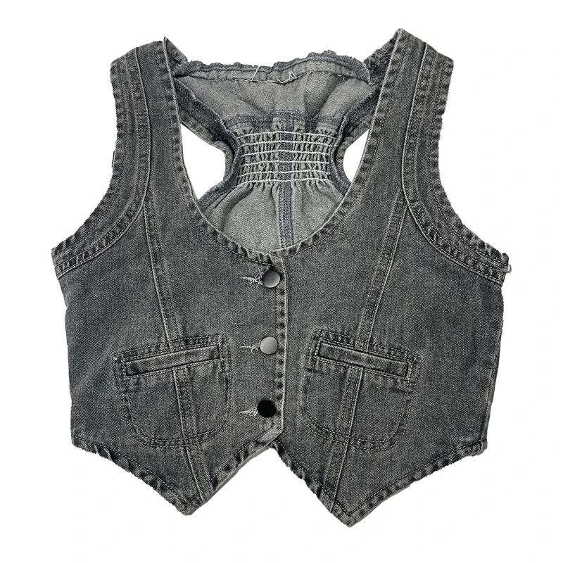 Женский джинсовый жилет без рукавов летний эластичный в Корейском стиле ретро
