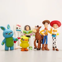 7pcsset disney pixar toy story woody lightyear jesse forky action anime figure doll cowboy toy for kids model gift children
