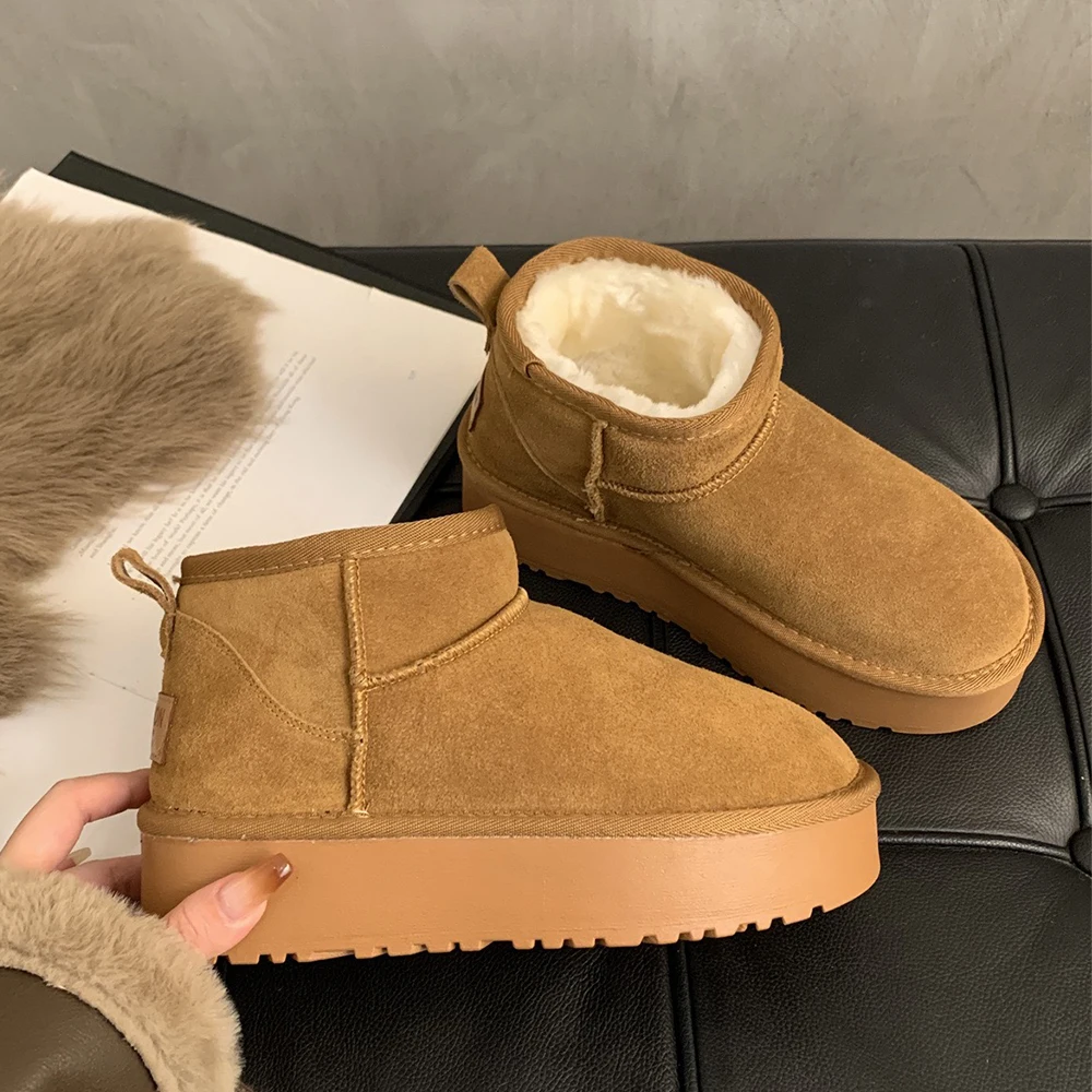 2024 New Classic Thickened Fluff Women's Snow Boots Comfortable Warm Ankle Women Winter Ladies Shoes Chunky Botas Mujer